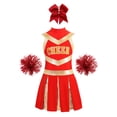 thumbnail image 2 of iixpin Cheer Leader Costume for Girls Sports Dress Outfit 6-16 Years Cheerleading Uniform Performance Dancewear B Red 6, 2 of 6