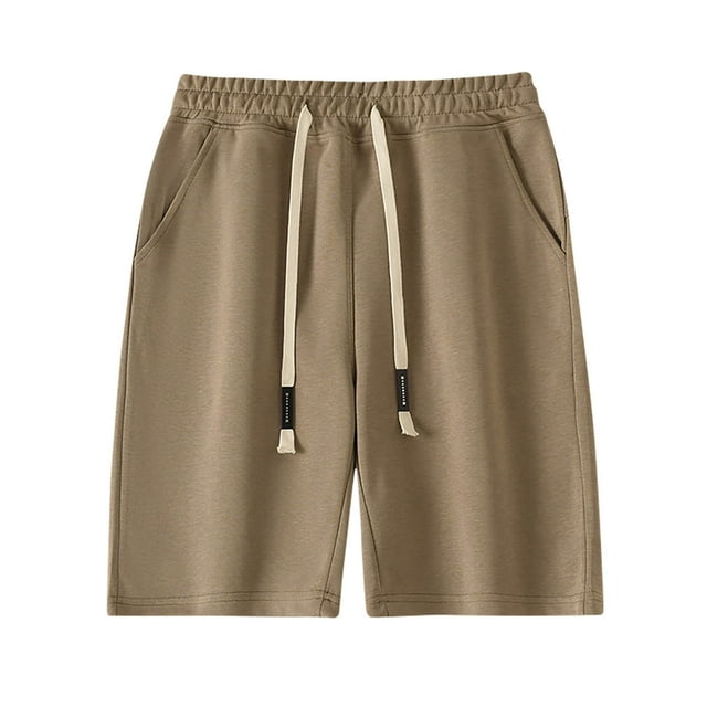 Timegard Mens Shorts Plus Size Summer Drawstring Elastic Waist Casual Solid Color Shorts with Pockets