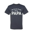 thumbnail image 2 of Wild Bobby My Favorite People Call Me PAPA Father's Day Men Graphic Tee, Vintage Heather Navy, 4X-Large, 2 of 5