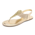 thumbnail image 1 of Sandalia DREAM PAIRS Talla 5.5 Dorada Brillante con Tirantes Elásticos, 1 of 7