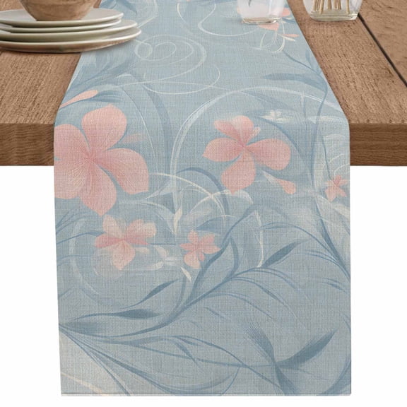 nqOlkjepod Vintage Pink Flower Table Runner 60 Inches Long Farmhouse Dress Scarves, Retro Country Botanical Floral Dining Tablerunner for Coffee Table/Kitchen Island/Party Décor, 13" x 60"