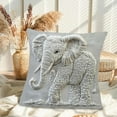 thumbnail image 5 of Christmas Cute Animals Pillow Covers 18x18 Elephant 2.5D Decorative Pillows Case Short Plush indoor for Couch Sofa Room Home Decor, 5 of 6