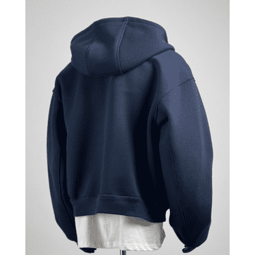 Hooded sweatshirt men's short cardigan tops casual retro versatile jacket