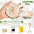 thumbnail image 2 of Yayeee 6 PCS Drink Coasters with Holder Set Woven Absorbent Round Tabletop Hot Pad, White Seahorse, 2 of 7