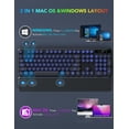 thumbnail image 2 of Clavier et Souris Sans Fil Rétroéclairés - Clavier de Machine à Écrire avec Repose-Poignet Magnétique, Touches Rondes Rétro, Lettres Lumineuses, Combo Sans Fil 2,4 GHz pour, 2 of 8