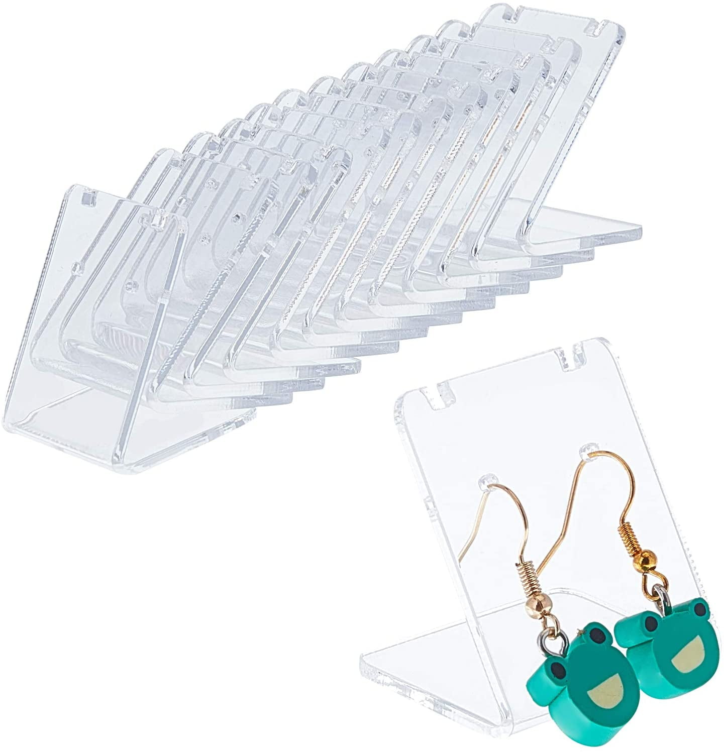 Slant back Clear Acrylic Earring and Necklace Holder Display Stand 