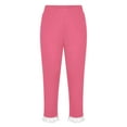 thumbnail image 5 of qolati Girls Capri Leggings Lace Cutout Yoga Capris Stretchy High Waist Athletic Yoga Cropped Pants Lounge Pajams Pants Pink 5 Years, 5 of 8