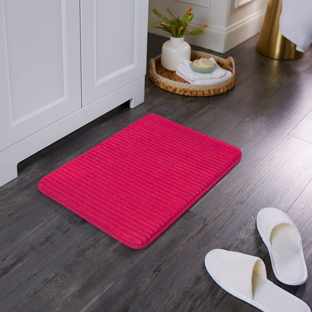 Mainstays Performance Ribbed Quick Dry Foam Bath Mat, 17" X 24