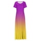 thumbnail image 3 of Vestido de Verano para las Mujeres Gradiente Impreso Cuello en V Manga Corta de la Longitud Del Tobillo Vestido, Vestido Corto de Verano, 3 of 5