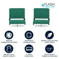 thumbnail image 2 of Flash Furniture Set of 2 Grandstand Comfort Seats by Flash - 500 lb. Rated Lightweight Stadium Chair with Handle & Ultra-Padded Seat, Hunter Green, 2 of 14