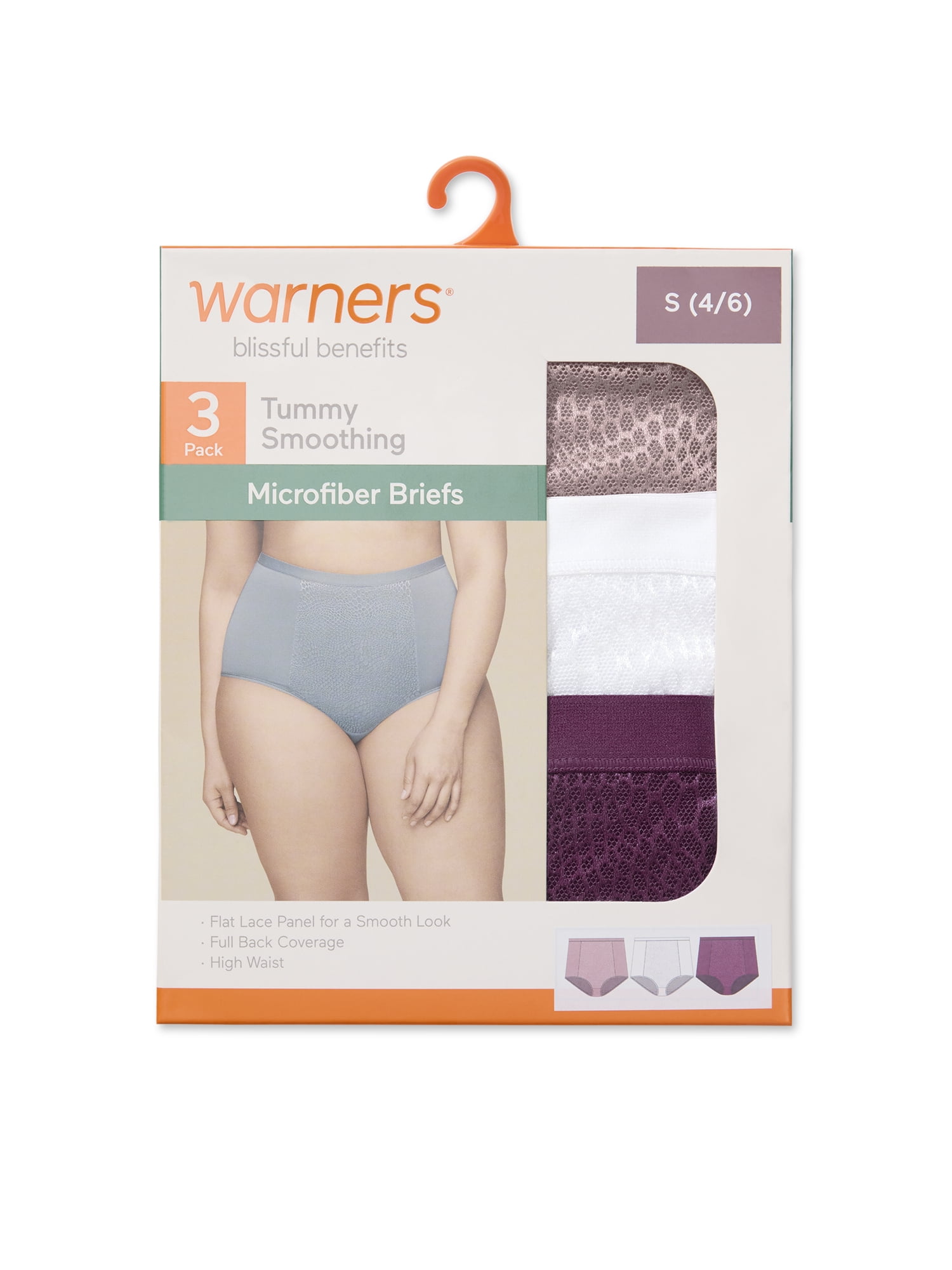 Warners® Blissful Benefits Women's Tummy-Smoothing Comfort High Waist Microfiber 3-Pack Brief S-3XL