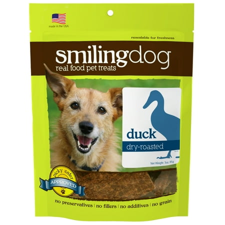 UPC: 0718122575992 | Herbsmith Smiling Dog Treats – Dry Roasted Duck – That’s 100% it – Gluten + Grain Free – A – 3 Ounce