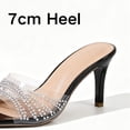 thumbnail image 4 of CHICVOMEY High Heels for Women Pointed Toe 2.76in Stiletto Sexy Clear Transparent Strap Rhinestone Dress Sandals Formal Occasion Banquet Stage, 4 of 7