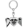 thumbnail image 1 of Constelación de Aries Zodiac symbol Llavero de alas de ángel en forma de corazón, 1 of 3