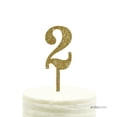 thumbnail image 2 of Gold Glitter  Number 2 Acrylic Birthday Cake Topper, 2 of 3