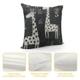 thumbnail image 4 of Throw Pillow Covers Childish Giraffe  Square Cotton Linen Sofa Pillow Covers Cute Shape Black Baby Nursery White Cartoon Fashion Trendy Cushion Cases for Home Couch Bed Decor, 4 of 5