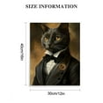 thumbnail image 3 of JRXY Gentleman Black Cat Canvas Framed Wall Art Halloween Decorations Indoor Spooky Wall Decor Vintage Art Cat Poster Dark Academia Gothic Painting for Bedroom Living Room 12x16 in, 3 of 5