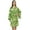 Green, variant on Bimba Women Cotton Poplin Leaf Printed Short Kimono Robe With Belt Cover Up-8