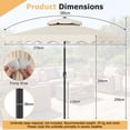 thumbnail image 3 of Gymax 9 FT Solar LED Outdoor Umbrella Push-Button Tilt & Crank 24 LED Lights & 8 Ribs Beige, 3 of 9
