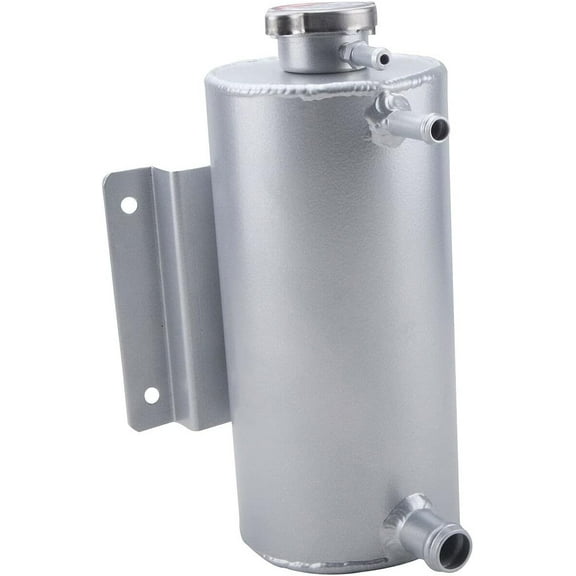 Universal 1.5L Aluminum Coolant Water Expansion Reservoir Overflow Tank Header Silver