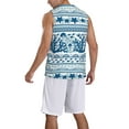 thumbnail image 5 of Easygdp Blue and White Butterflies Men's Mesh Basketball Jersey Quick Drying Sleeveless Shirts Fitted Muscle Tank Tops Sport Round Neck T-Shirt - Medium, 5 of 9