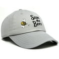 thumbnail image 4 of DALIX Save The Bees Baseball Cap Dad Hat Embroidered Womens Girls in Gray, 4 of 6