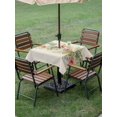 thumbnail image 4 of Outdoor Tablecloth with Umbrella Hole for Patio/Picnic/Party/Camping, Tropical Botanical Waterproof Table Cloth Square Cover Washable, Pastoral Rustic Leaves Floral Burlap (60"x 60"), 4 of 9