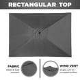 thumbnail image 3 of Best Choice Products 8x11ft Rectangular Patio Umbrella w/ Crank, Fade-Resistant 210G Polyester Fabric - Gray, 3 of 6