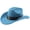 Blue, variant on Womens Mens Western Cowboy Hat Curved Brim Outdoor Adventure Travel Riding Country Concert Rodeo Dress Up