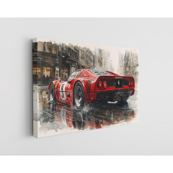 Red Ferrari 288 GTO Canvas Print - High-Quality Racing Car Wall Art - Handcrafted Modern Automotive Decor - Stylish Home Accent