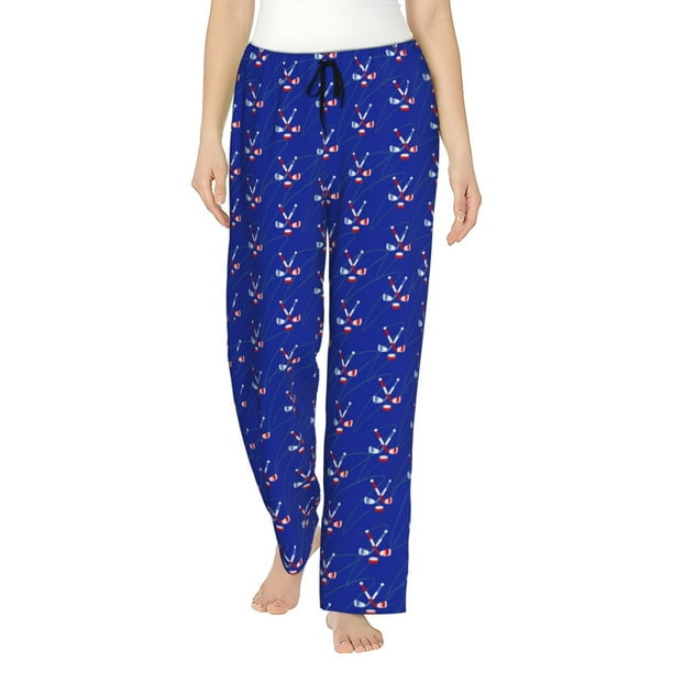 Balery Hockey Pantalones de pijama para mujer, pijamas ultraligeros, pantalones de estar por casa-Small