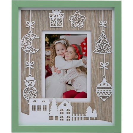 Fine Photo Gifts Christmas Green Laser Cut Wood Picture Frame