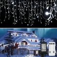 thumbnail image 4 of LED Icicle Christmas Lights Outdoor, 49FT 96 Drops with 600 LED, 8 Modes Remote Control Waterproof Connectable Twinkle Fairy String Light for Thanksgiving Hanging Icicles, 4 of 6