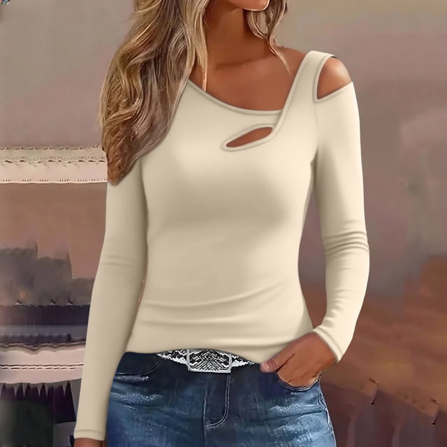 MHFRRA Camiseta Térmica de Manga Larga Estilo Otoño-Invierno para Capa Base Ajustada. Beige