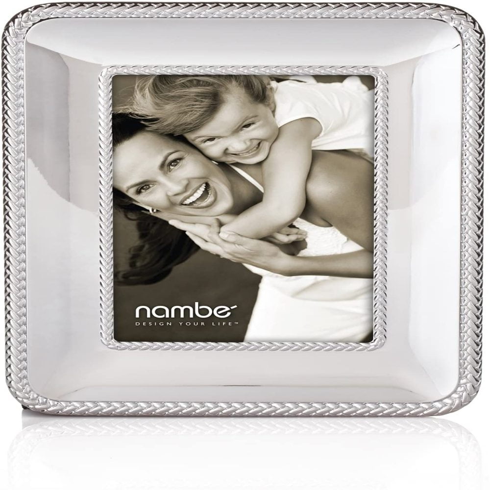 Nambe Braid Collection Picture Frame Holds One 4" x 6" Photo Silver 