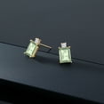 thumbnail image 5 of Gem Stone King 3.10 Ct Emerald Cut Green Prasiolite 10K Yellow Gold Earrings, 5 of 5