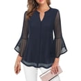 thumbnail image 1 of Blusa VALOLIA Túnica para mujer, corte holgado, azul XXL, 1 of 5