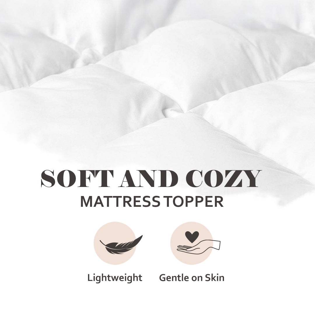 Superior Huron 2 inch Down Alternative Hypoallergenic Polyester Mattress Topper, White, Full