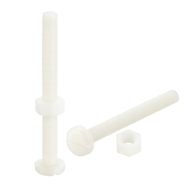 Tornillos y tuercas de Nylon Unique Bargains M6x60mm 20 pares blanco