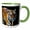 Green/White, variant on 3drose, a Tiger on Black Background Contrast Animal Tigers, 11oz Two-tone Green Mug