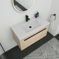 thumbnail image 4 of Oak 36 Inch Bathroom Vanity with resin Countertop Sink, 2 Doors Bathroom Cabinet Set, 4 of 9