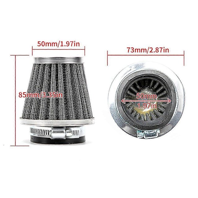 50mm Universal Airs Filter for Motorcycle Wear Resistant Heavy Duty Filter for Motorcycle ATV