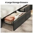 thumbnail image 3 of AOGLLATI Queen Size 4 Drawers Upholstered Bookcase Storage Bed with Charging Station and RGB LED Lights, Black Queen Platform Bed Frame,No Box Spring Needed, 3 of 8
