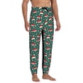 thumbnail image 4 of Xecao Santa Hat Joy Green Festive Print Active Tech Joggers for Men, Mens Sweatpants Lounge Pants with Pockets-Small, 4 of 5