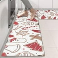 thumbnail image 2 of Kitchen Rugs Sets Of 2,White Christmas Cookie Pattern Anti Fatigue Kitchen Mat Rugs Non Slip Washable,Decorative Kitchen Floor Mats for Kitchen,Sink,Laundry,17"X47", 2 of 5