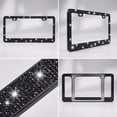 thumbnail image 6 of 1-Piece Square-Hole License Plate Frame, Sparkling Cute Rhinestones, Stainless Steel Material, Unisex, black, 6 of 6