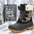 thumbnail image 3 of TEAHOO X STQ Winter Snow Boots for Women Cold Weather Duck Boots All Black 8, 3 of 7