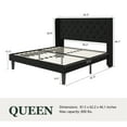 thumbnail image 6 of Amolife Queen Size Upholstered Platform Bed Frame with Fabric Diamond Deluxe Wingback Headboard, Black, 6 of 8