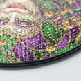 thumbnail image 2 of Fat Tuesday Mardi Gras Mask Stained Glass Suncatcher UV Printed Glass, Carnival Party Favor, Round, 2 of 8