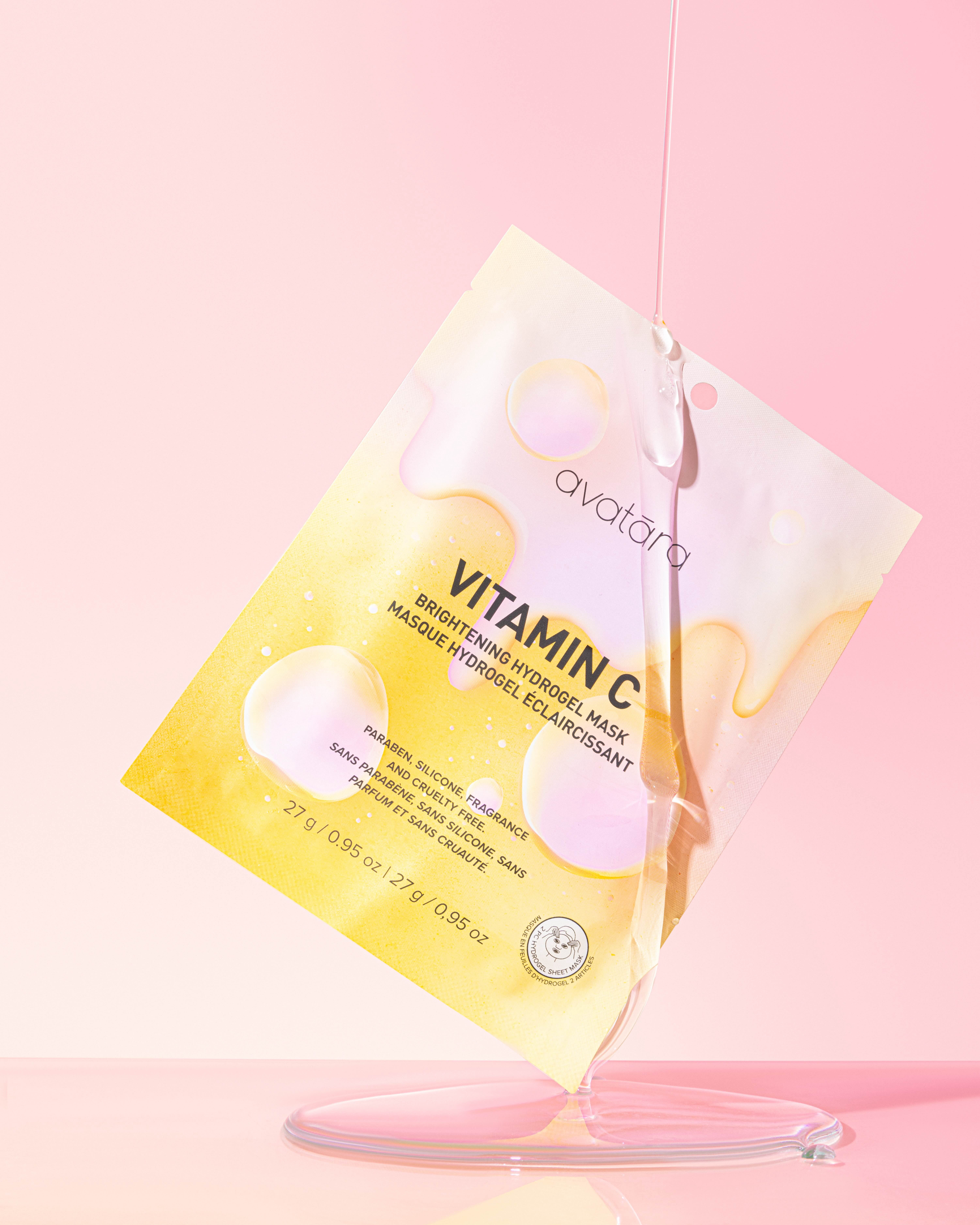 (2 pack) Avatara Vitamin C Brightening Hydrogel Face Mask for All Skin Types, 1 Sheet Mask